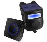 BeiLan Alarma solar de alerta para puerta, detector de movimiento para sirena de seguridad exterior, 200-300 metros de distancia de transmisión inalámbrica, baja sensibilidad de 5-8 m