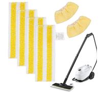 BeiLan Juego de 6 paños de microfibra compatibles con Kärcher EasyFix SC 2, SC 3, SC 4, SC 5, limpiador de vapor de repuesto, juego de accesorios, paños lavables, 4 paños de suelo y 2 boquillas de