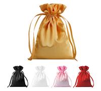 BeiLeiNiceHK 30 bolsas de regalo de satén con cordón dorado, bolsas de regalo para Navidad, bolsas de regalo de boda, bolsa pequeña de joyería de 6 x 9.5 pulgadas