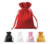 BeiLeiNiceHK 30 bolsas de regalo de satén rojo con cordón, bolsas de regalo para Navidad, bolsas de regalo de boda, bolsa pequeña de joyería de 6 x 9.5 pulgadas