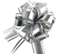 BeiLeiNiceHK Lazos plateados - Lazos grandes de cinta de regalo para Pascua, cumpleaños y regalos de ducha; también ideal para cestas, coches, globos
