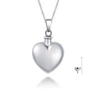 BEILIN - Colgante de Plata de Ley 925 con Forma de corazón para Cenizas