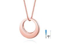 BEILIN Collar de plata de ley con colgante de urna conmemorativa de la eternidad del círculo de la vida Always with me, joyería de cremación para cenizas, Plata esterlina, Circonita cúbica