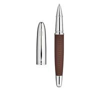 BEILUNER 318 Bolígrafo Roller de Lujo en Piel, Pelle Premium Cosida a Mano & Acabado Cromado, Recambio Schmidt, Mejor Set de Regalo Ejecutivo para Hombre y Mujer, Pluma Rellenable - Marrón