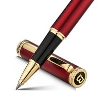 BEILUNER Bolígrafo Roller de Lujo, Detalles Dorados 24K, Diseños Nobles y Elegantes, Recambio Schneider, Mejor Set de Regalo para Hombre y Mujer, Profesional, Oficina Ejecutiva - Rojo y Oro
