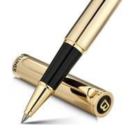 BEILUNER Bolígrafo Roller de Lujo, Detalles Dorados 24K, Diseños Nobles y Elegantes, Recambio Schneider, Mejor Set de Regalo para Hombre y Mujer, Profesional, Oficina Ejecutiva - Dorado