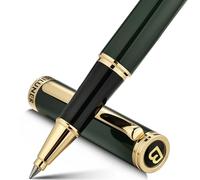 BEILUNER Bolígrafo Roller de Lujo, Detalles Dorados 24K, Diseños Nobles y Elegantes, Recambio Schneider, Mejor Set de Regalo para Hombre y Mujer, Profesional, Oficina Ejecutiva - Verde y Oro