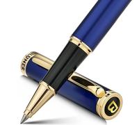 BEILUNER Bolígrafo Rollerball de Lujo Azul, con Detalles en Oro 24K, Diseños Nobles y Elegantes, Recambio Schneider 850, Set de Regalo para Hombre y Mujer, Oficina Ejecutiva