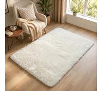 BEIMO Alfombra Pelo Largo, Shaggy Moderna Alfombras Salón, Suave, Antideslizante, Grande No Pierde Pelo Alfombra para Dormitorio, Habitacion, Blanco, 120x170cm