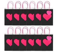 Beimus 12 bolsas de corazón para el día de San Valentín, elegantes bolsas de embalaje para celebrar el amor y