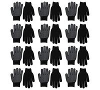 Beimus 12 pares de guantes con puntos de goma de una sola cara, guantes de trabajo de PVC con puntos de agarre de poliéster y algodón