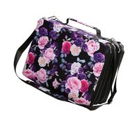 Beimus 168/224 ranuras grande de cuero con correa para el hombro, marcadores artísticos multicapa, bolsa de transporte, Lienzo en color: 168 agujeros, 34*28*11cm