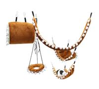 Beimus 3. Juego de hámster de varios niveles: hamaca transpirable y túnel desmontable para mascotas pequeñas, juguete de escalada para hámster que ahorra espacio