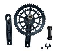 Beimus Bielas para bicicletas de 165 mm, huecos, integrados, de doble velocidad, redondo, para bicicletas de montaña, plato 34T-50T