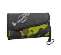 Beimus Bolsa de señuelos de pesca, impermeable, para guardar señuelos de pesca, bolsa de aparejos de pesca con bolsa de PVC, funda suave para cebos, camuflaje verde, 21.5*12.5cm