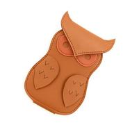 Beimus Bolsas de almacenamiento para púas de guitarra, bolsa de púas, soporte para púas de guitarra, de piel sintética, organizador de púas de guitarra, marrón claro, 17*11cm