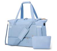 Beimus Bolsas para mujer, bolsa de viaje de gran capacidad, bolsa de gimnasio para mujeres y hombres, bolsa de lona de natación con compartimento, azul celeste