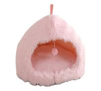 Beimus Cama tipo cueva de felpa para gatos, refugio para dormir, medio cerrado, parte inferior antideslizante, antideslizante, para uso en interiores y hogares, tamaño pequeño