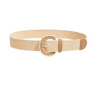 Beimus Cinturón de cadena trenzado tradicional para mujer, baile, banquete, club, fiesta, chica caliente, simple, elegante, tejido de tendencia elegante, blanco, Talla única