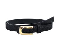 Beimus Cinturón fino con lentejuelas brillantes para mujer y correa de cintura para uso diario para mujer, atuendo diario, fiesta, hebillas de lentejuelas para mujer, cintura de piel sintética, Negro