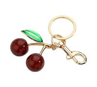 Beimus Colgante único de cerezas de resina con diseños de leopardo para mujer de moda y accesorio, Height 9.5CM* Width 5CM, Resina y aleación