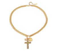 Beimus Collar de cruz de moda con detalles de circonita, materiales inoxidables, adecuado para ocasiones especiales