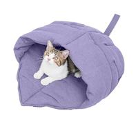 Beimus Cómoda cama para gatos tipo cueva, lavable, para interiores, con diseño de hojas, para uso doméstico, cama de gatos para invierno