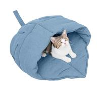 Beimus Cómoda cama para gatos tipo cueva, lavable, para interiores, con diseño de hojas, para uso doméstico, cama de gatos para invierno