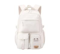 Beimus Elegante mochila universitaria simple, resistente, impermeable, espaciosa, organización interior, diseño cómodo, elegante, casual, para mujer, White
