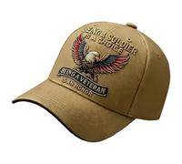 Beimus Elegante sombrero de sol temático que celebra el servicio honrado, cuenta con un cómodo casco de tela para varias ocasiones, sombrero casual
