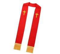 Beimus Estola de clero bordada con borlas de diseño cruzado para sacerdotes, pastores, servicios, ceremonias religiosas, chal, D, Talla única