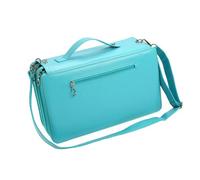 Beimus Estuche multicapa de gran capacidad con 120 ranuras con correa para el hombro, marcadores artísticos de piel, marcador de bolsa de transporte, azul (lake blue), 35x10x19cm
