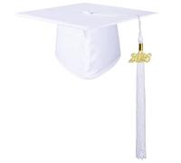Beimus Gorra de graduación 2026, cómoda tela transpirable para ceremonia de adultos, accesorios formales de fotos para suministros de fiesta de graduación, blanco, aldult