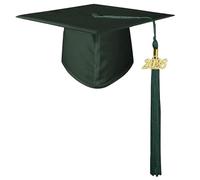 Beimus Gorra de graduación 2026, cómoda tela transpirable para ceremonia de adultos, accesorios formales de fotos para suministros de fiesta de graduación, verde oscuro, child