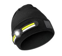 Beimus Gorra de punto recargable con luz LED para mejorar la visibilidad en condiciones oscuras durante la noche, camping, para hombres, sombrero ligero al aire libre