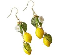 Beimus Handcraft Lemon Designs - Pendientes colgantes portátiles de resina para vacaciones, regalos de decoración para mujer, estilo casual, Size 3.5cm/1.38inch, Resina esmerilada
