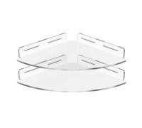 Beimus Juego de 2 estantes transparentes de pared para ducha sin necesidad de taladrar, almacenamiento impermeable para superficies de azulejos, organizadores de almacenamiento de baño que ahorran