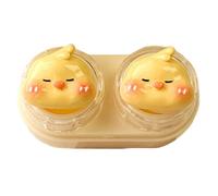 Beimus Juego de fundas para lentes de viaje con almacenamiento separado izquierdo y derecho, a prueba de fugas, soporte para lentes para exteriores, organizadores de lentes aptos para viajes, Amarillo