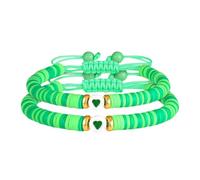 Beimus Juego de pulseras de amistad flexibles y elásticas de arcilla suave, ajustables, joyería ligera, juego de pulseras de amistad para mejor amigo, One Size, como se describe