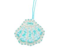 Beimus Llavero con cuentas de animales marinos, prácticos parches de tela, llavero, bolsa de accesorios, adorno contemporáneo, decoración de bolsas coloridas, llavero colgante de coral con peces, c