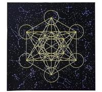 Beimus Mantel de tela de tarot con cuadrícula de cristal, tarjetas de adivinación del tarot, tapiz de mesa, suministros de bruja, camino de bruja, camino espiritual