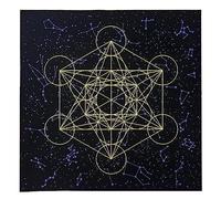 Beimus Mantel de tela de tarot con cuadrícula de cristal, tarjetas de adivinación del tarot, tapiz de mesa, suministros de bruja, camino de bruja, camino espiritual