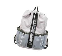 Beimus Mochila con cordón para mujeres y hombres, ligera, deportiva, bolsa de gimnasio, resistente al agua, mochila para laptop, mochila con cordón, Gray
