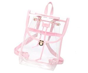 Beimus Mochila transparente de PVC transparente aprobada por el estadio, escuela estudiantil para viajes, universidad, PVC, transparente, escuela para conciertos