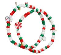 Beimus Muñeco de nieve de Papá Noel, con cuentas de arcilla suave y suave, 18 cm, ajustable, 3 diseños hechos a mano, joyería de Navidad, muñeco de nieve con cuentas, talla única, como se describe