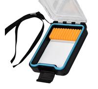 Beimus Organizador de aparejos de doble cara, caja de almacenamiento flotante con cierre de caja de almacenamiento con cordón, equipo de pesca al aire libre, contenedor impermeable