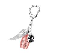 Beimus Pet MemorialS - Cadena de cremación con llavero protector de acero inoxidable para cenizas de mascotas