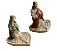 Beimus Resins - Bandeja de oración para rosario de arte religioso, caja para el hogar, espacio devocional, decoración religiosa, estatua