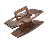 Beimus Soporte de madera de varios niveles con asa de transporte para botellas de vino, vasos, aperitivos, entretenimiento al aire libre, soporte desmontable para copas de vino, estante de