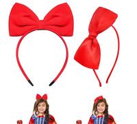 Beinayin 2 diademas de lazo rojo para mujeres y niñas, accesorios para Halloween, cosplay